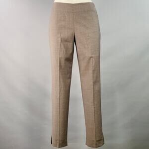 RIVAMONTI Size 4 Brown Virgin Wool Silk Narrow Leg Dress Pants